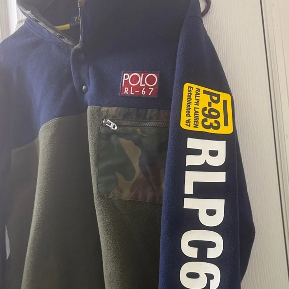 Polo Ralph Lauren Navy and camo Fleece Pullover P-93 RLPC67